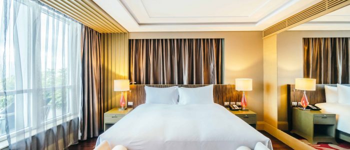 BANGKOK, THAILAND - AUGUST 12 2016: Beautiful luxury bedroom interior decoration in Hotel
